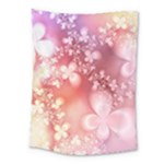 Boho Pastel Pink Floral Print Medium Tapestry