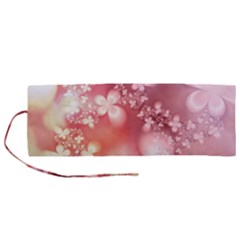 Boho Pastel Pink Floral Print Roll Up Canvas Pencil Holder (M) from ArtsNow.com