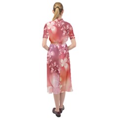 Keyhole Neckline Chiffon Dress 