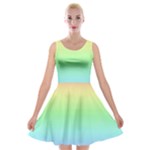 Pastel Rainbow Ombre Velvet Skater Dress