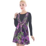 Boho Violet Mosaic Plunge Pinafore Velour Dress