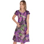 Boho Violet Mosaic Classic Short Sleeve Dress