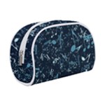 Prussian Blue Music Notes Makeup Case (Small)