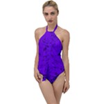 Electric Indigo Music Notes Go with the Flow One Piece Swimsuit