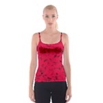 Scarlet Red Music Notes Spaghetti Strap Top