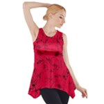 Scarlet Red Music Notes Side Drop Tank Tunic