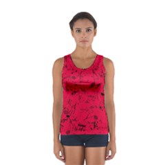 Scarlet Red Music Notes Sport Tank Top  from ArtsNow.com