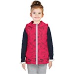 Scarlet Red Music Notes Kids  Hooded Puffer Vest