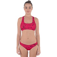 Scarlet Red Music Notes Cross Back Hipster Bikini Set from ArtsNow.com