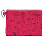 Scarlet Red Music Notes Canvas Cosmetic Bag (XL)