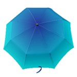 Aqua Blue and Indigo Ombre Folding Umbrellas