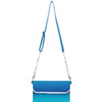 Aqua Blue and Indigo Ombre Mini Crossbody Handbag
