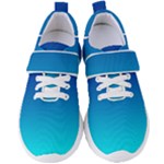 Aqua Blue and Indigo Ombre Women s Velcro Strap Shoes