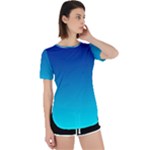 Aqua Blue and Indigo Ombre Perpetual Short Sleeve T-Shirt
