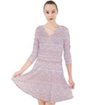 Boho Tan Lace Quarter Sleeve Front Wrap Dress