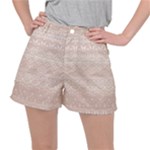 Boho Tan Lace Ripstop Shorts