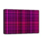 Fuchsia Madras Plaid Deluxe Canvas 18  x 12  (Stretched)