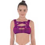 Fuchsia Madras Plaid Bandaged Up Bikini Top