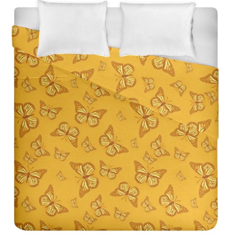 Mustard Yellow Monarch Butterflies Duvet Cover Double Side (King Size) from ArtsNow.com