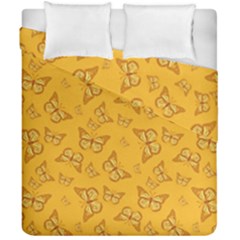 Mustard Yellow Monarch Butterflies Duvet Cover Double Side (California King Size) from ArtsNow.com