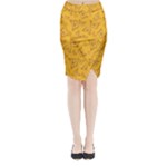 Mustard Yellow Monarch Butterflies Midi Wrap Pencil Skirt