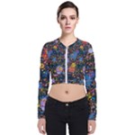 Abstract Paint Splatters Long Sleeve Zip Up Bomber Jacket