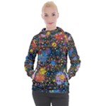 Abstract Paint Splatters Women s Hooded Pullover
