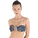 Abstract Paint Splatters Twist Bandeau Bikini Top