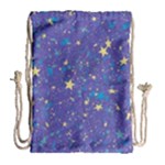Starry Night Purple Drawstring Bag (Large)