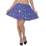 Starry Night Purple Velvet Skater Skirt