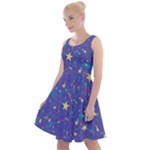 Starry Night Purple Knee Length Skater Dress