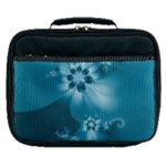 Teal Floral Print Lunch Bag