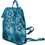 Teal Floral Print Buckle Everyday Backpack