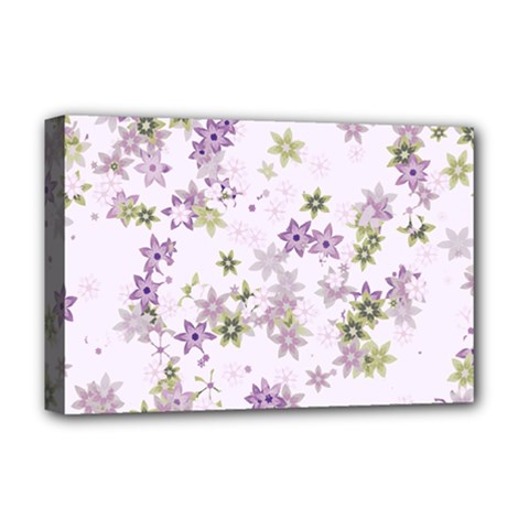 Purple Wildflower Print Deluxe Canvas 18  x 12  (Stretched) from ArtsNow.com