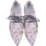 Purple Wildflower Print Pointed Oxford Shoes