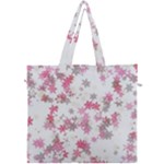 Pink Wildflower Print Canvas Travel Bag