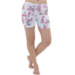 Pink Wildflower Print Lightweight Velour Yoga Shorts