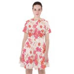 Vermilion and Coral Floral Print Sailor Dress