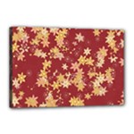 Gold and Tuscan Red Floral Print Canvas 18  x 12  (Stretched)
