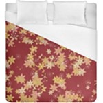 Gold and Tuscan Red Floral Print Duvet Cover (King Size)