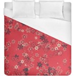 Red Wildflower Floral Print Duvet Cover (King Size)