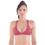 Red Wildflower Floral Print Plunge Bikini Top