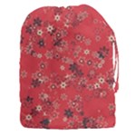 Red Wildflower Floral Print Drawstring Pouch (3XL)