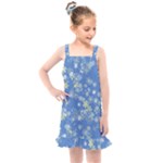 Yellow Flowers on Blue Kids  Overall Dress