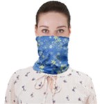 Yellow Flowers on Blue Face Covering Bandana (Adult)