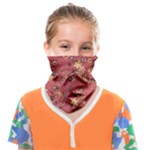Gold and Rust Floral Print Face Covering Bandana (Kids)