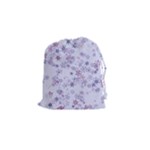 Pastel Purple Floral Pattern Drawstring Pouch (Small)