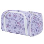 Pastel Purple Floral Pattern Toiletries Pouch
