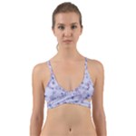 Pastel Purple Floral Pattern Wrap Around Bikini Top