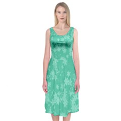 Biscay Green Floral Print Midi Sleeveless Dress from ArtsNow.com